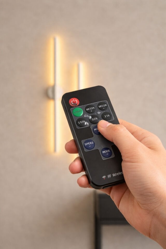 Eskitme Gold Şarjlı LED Aplik 68 cm Kumandalı Duvar Apliği Ayarlanabilir Işık Dekoratif Aydınlatma