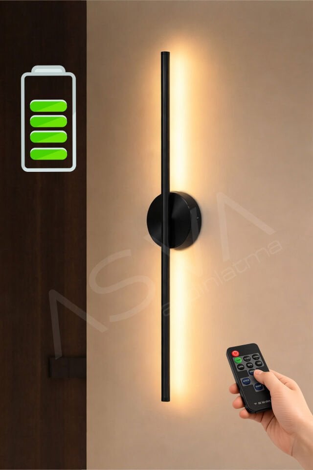 Eskitme Gold Şarjlı LED Aplik 68 cm Kumandalı Duvar Apliği Ayarlanabilir Işık Dekoratif Aydınlatma