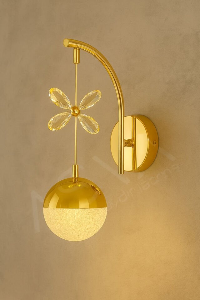 2 Adet Kelebekli Tasarımlı Pilli Günışığı Led Duvar Apliği – Modern Dekoratif Gold Duvar Lambası