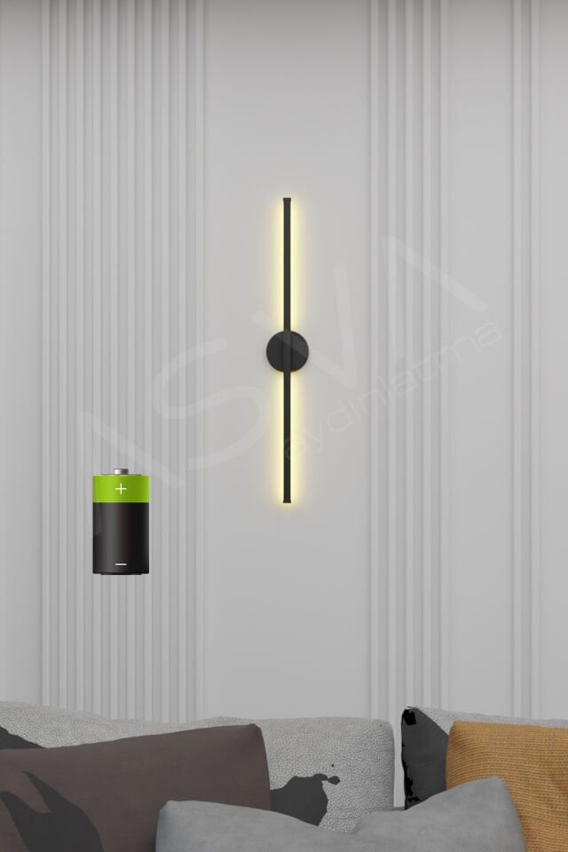Eskitme Gold Modern Dekoratif Pilli Aç-Kapa Günışığı Led 70Cm Aplik Pil Dahildir