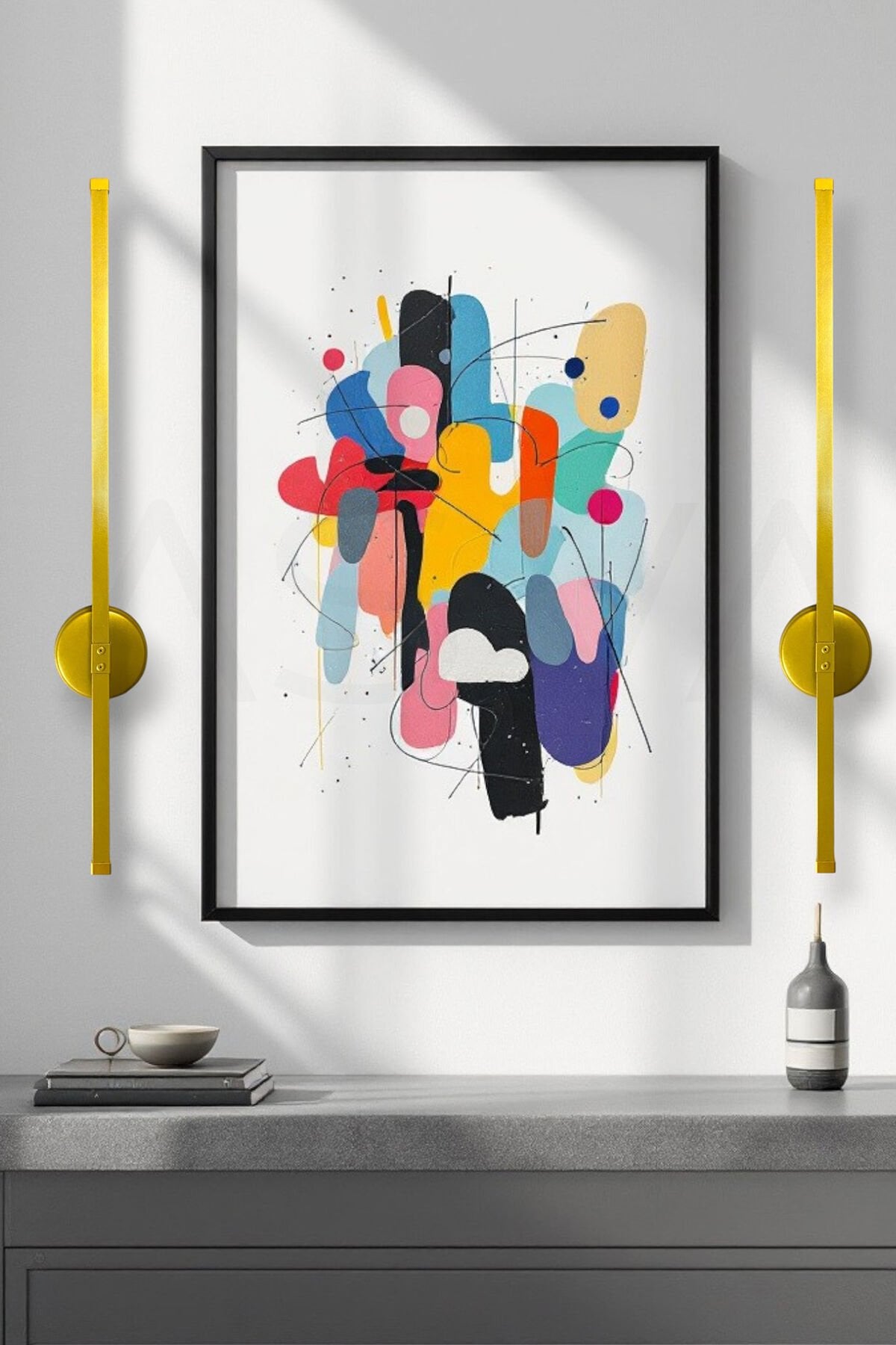 Modern Dekoratif Pilli Luxury Tasarım Gold Led Duvar Aplik 70 Cm 3000K Günışığı