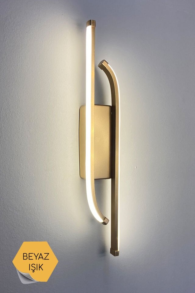Gold Laura Modern Beyaz Ledli Duvar Aplik