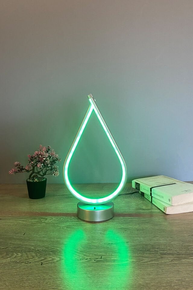 Krom Damla Dekoratif RGB Led Masa Lambası Abajur