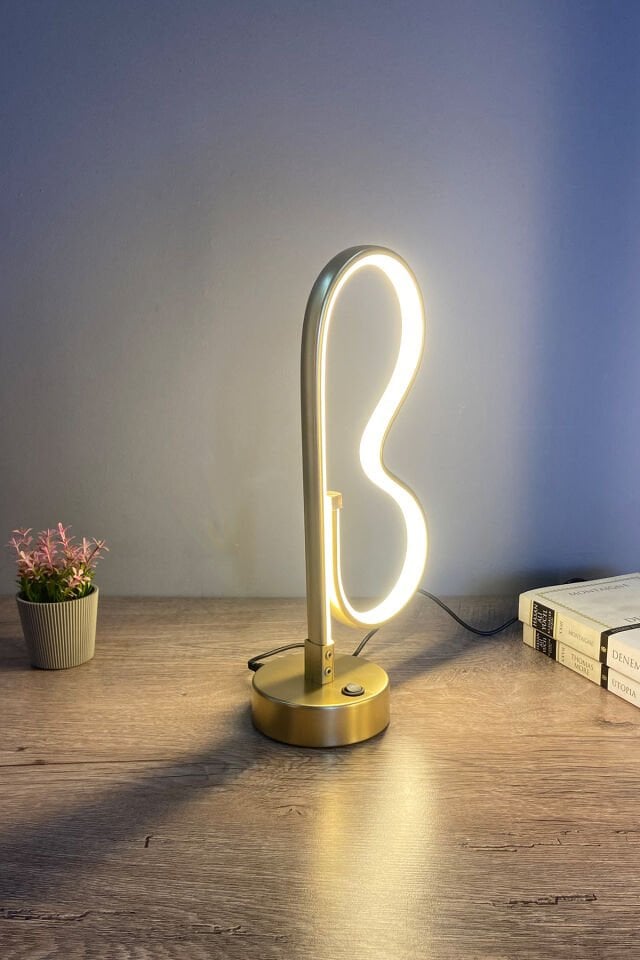 B Harfli Modern Günışığı Ledli Masa Lambası Abajur