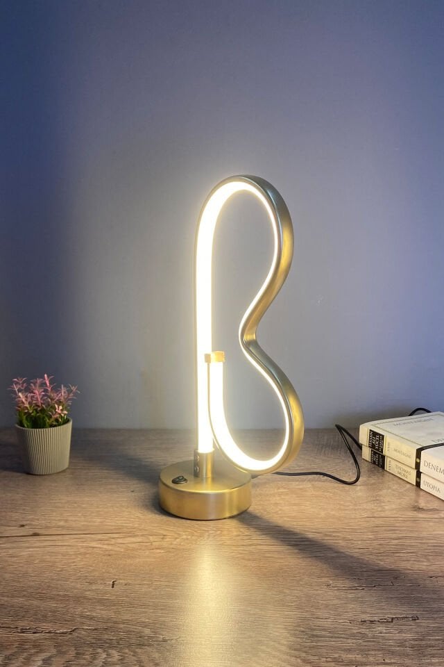 B Harfli Modern Günışığı Ledli Masa Lambası Abajur
