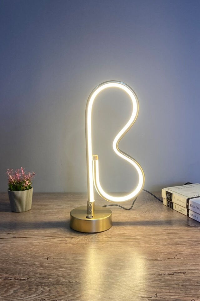 B Harfli Modern Günışığı Ledli Masa Lambası Abajur