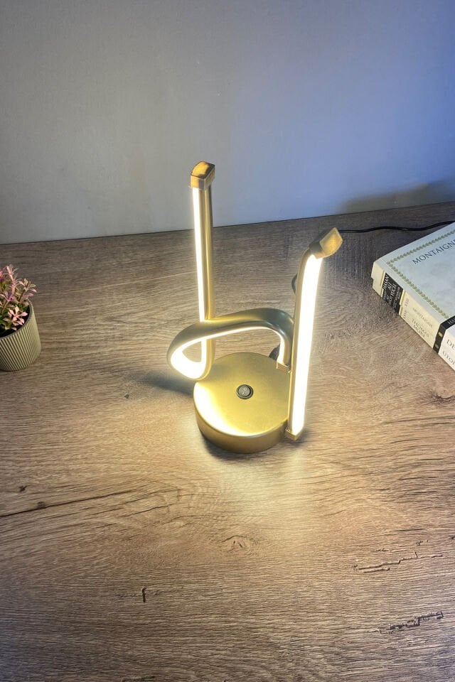 H Harfli Modern Günışığı Ledli Masa Lambası Abajur