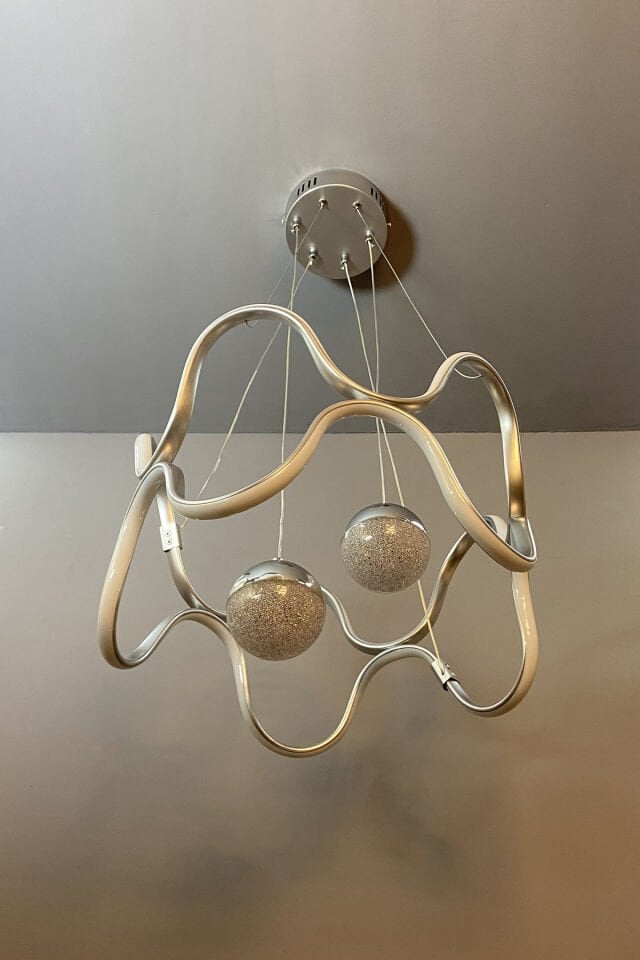 Krom Modern Ferra 2 Toplu Günışığı Ledli Avize
