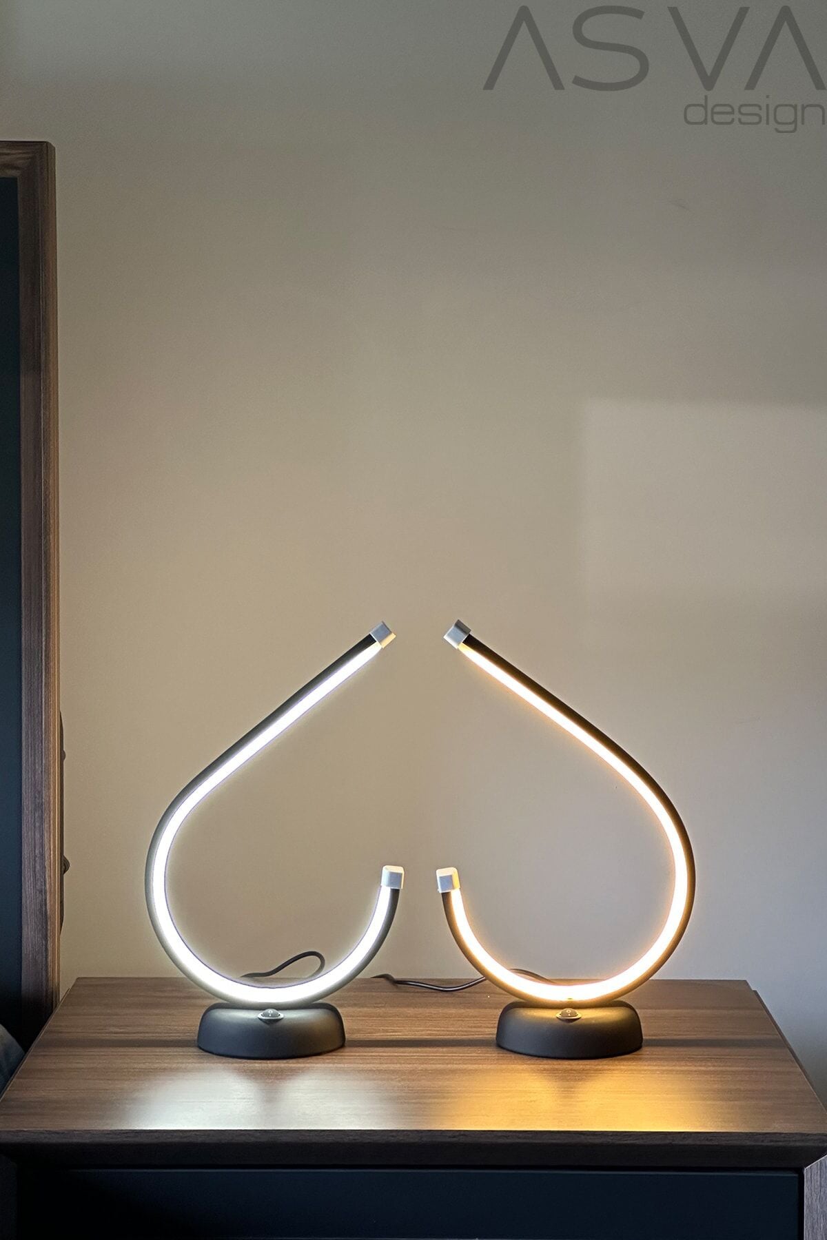 Çift Dekoratif Masa Lambası Led Abajur Günışığı