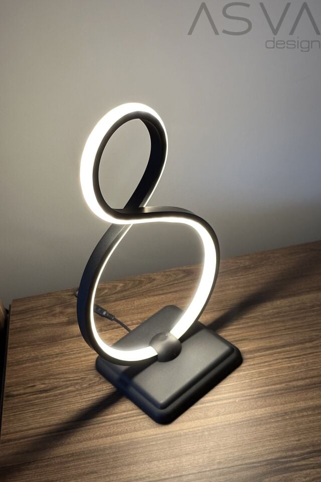 Rgb Dekoratif Led Masa Lambası Abajur Siyah