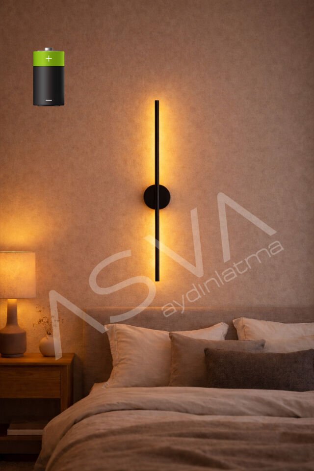 70 Cm Eskitme Gold Pilli Amber Led Modern Aplik Dekoratif Siyah