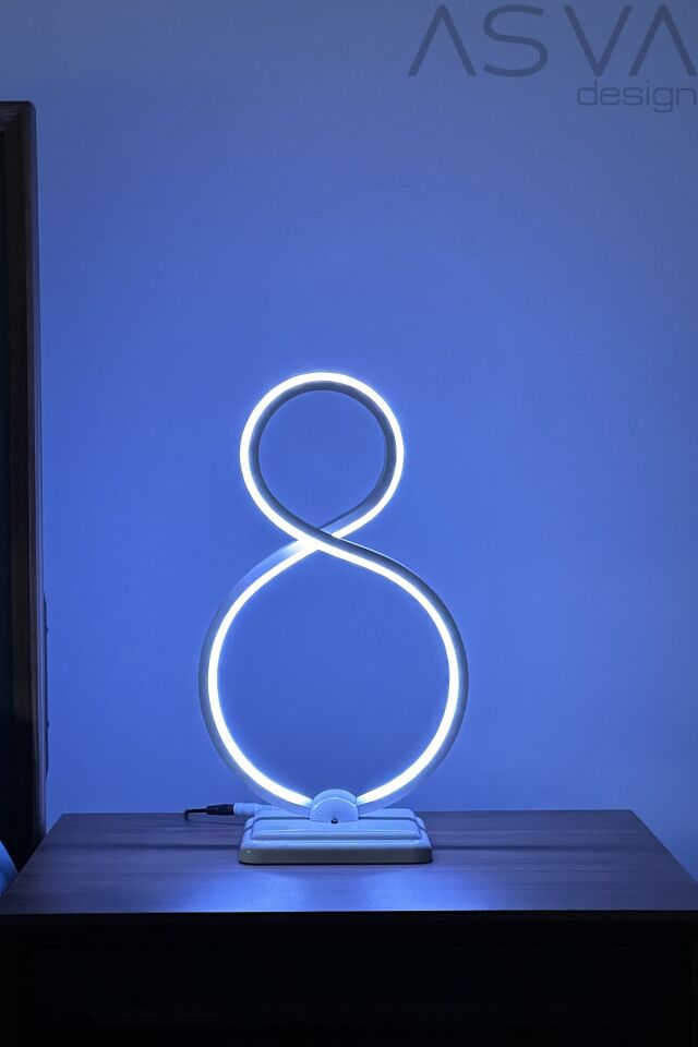 Rgb Dekoratif Led Masa Lambası Abajur Siyah Beyaz