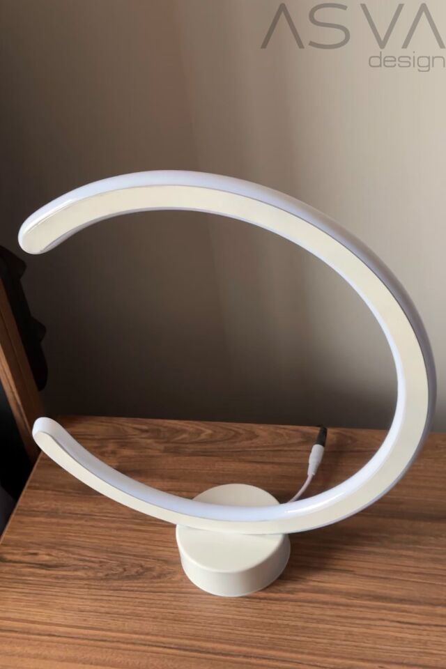 Dekoratif Led Masa Lambası Abajur BEYAZ